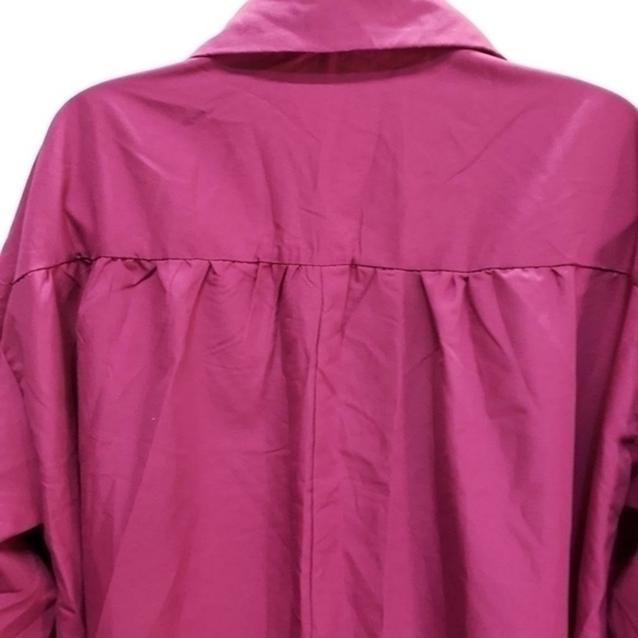 Shein Lantern Sleeve Asymmetrical Ruffle Hem Half Button Placket Dress - Picture 9 of 14